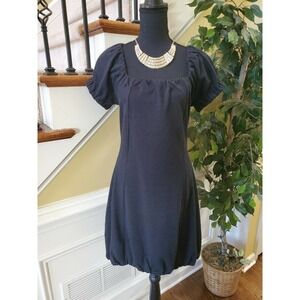 JON Women Grey Dress Gathered Hem Medium